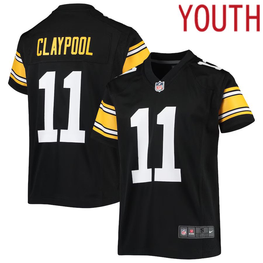 Youth Pittsburgh Steelers #11 Chase Claypool Nike Black Alternate Game NFL Jersey